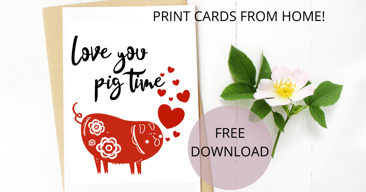 FREE PRINTABLE | LOVE YOU PIG TIME CARD | - Bramble Avenue