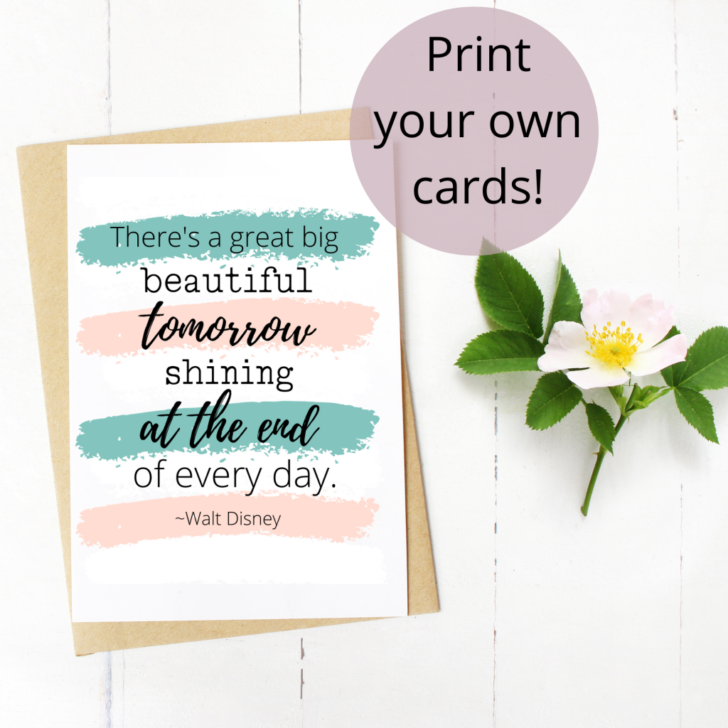 beautiful tomorrow greeting card free printable