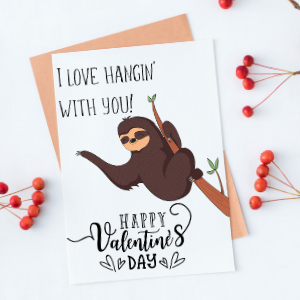 cute sloth valentine printable